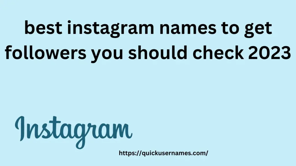best instagram names to get followers