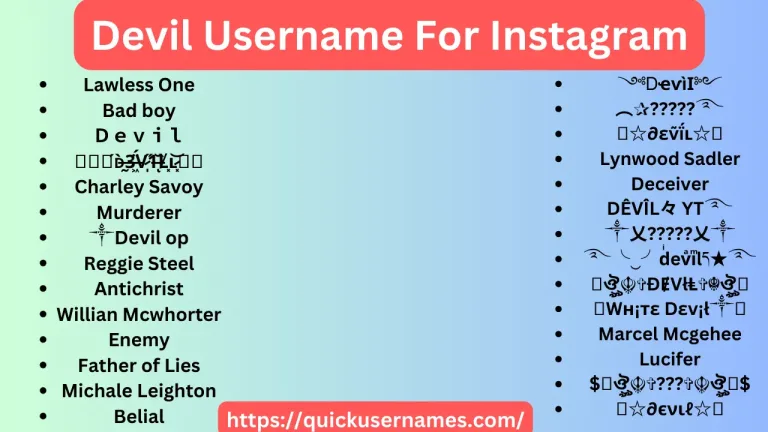 200+ Best Devil Usernames For Instagram For Girls and Boys