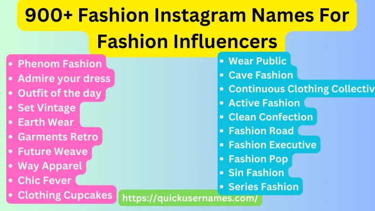 900+ Fashion Instagram Names For Fashion Influencers