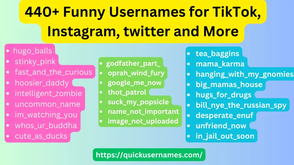 Funny Usernames for TikTok, Instagram, twitter