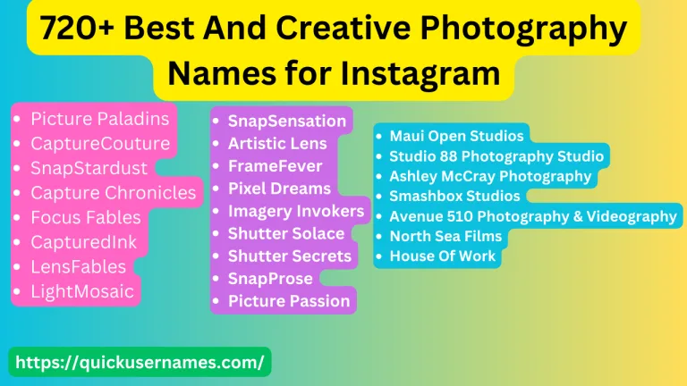 720+ Best & Creative Photography Names for Instagram