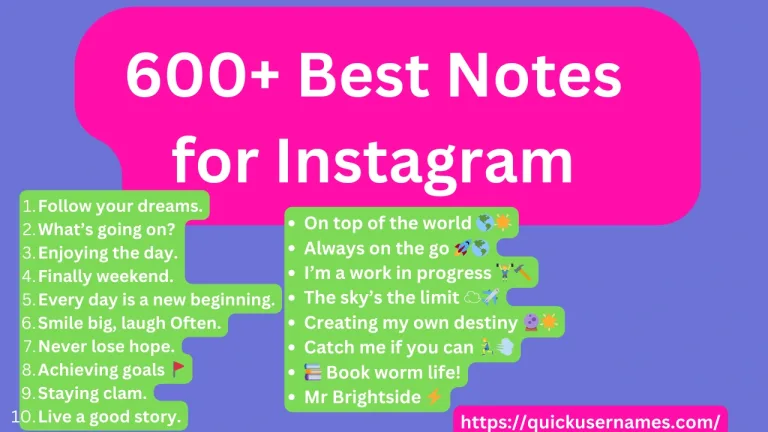 600+ Best Notes for Instagram | Instagram Notes ideas