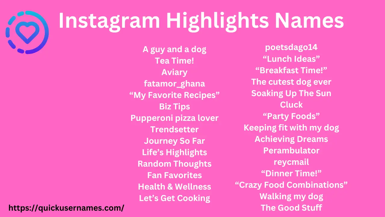 Instagram Highlights Names