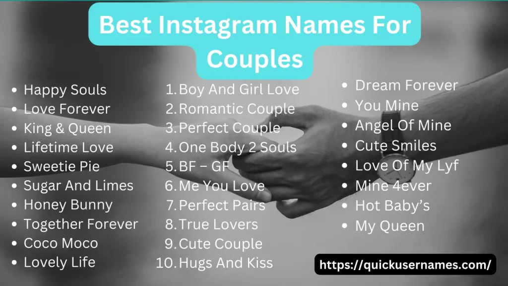 Best Instagram Names For Couples, happy souls
