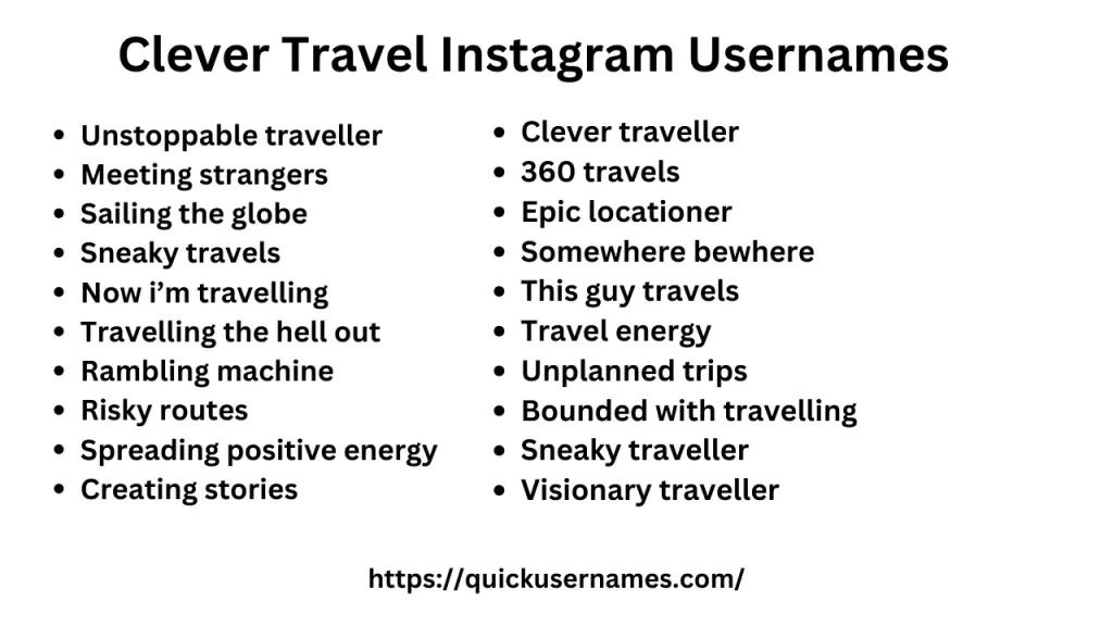 meeting strangers, Clever travel instagram username ideas