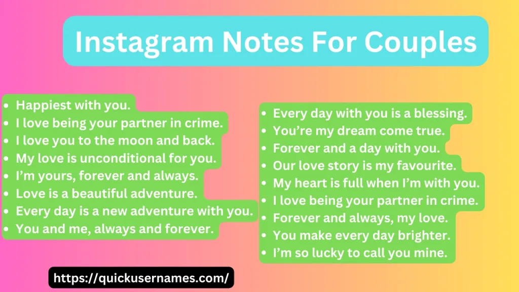 Instagram Notes For Couples
