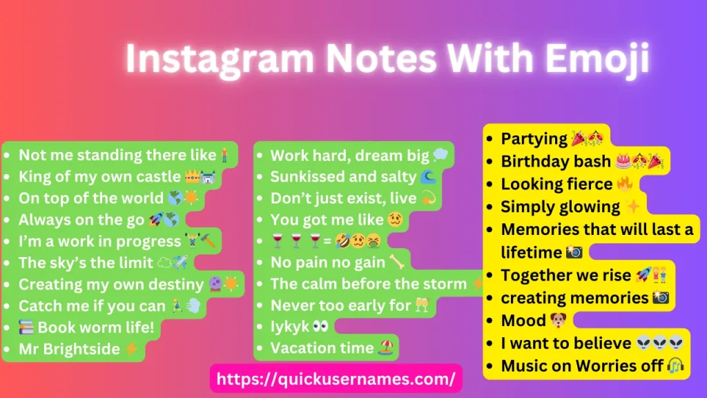 Instagram Notes With Emoji, the sky is the limit