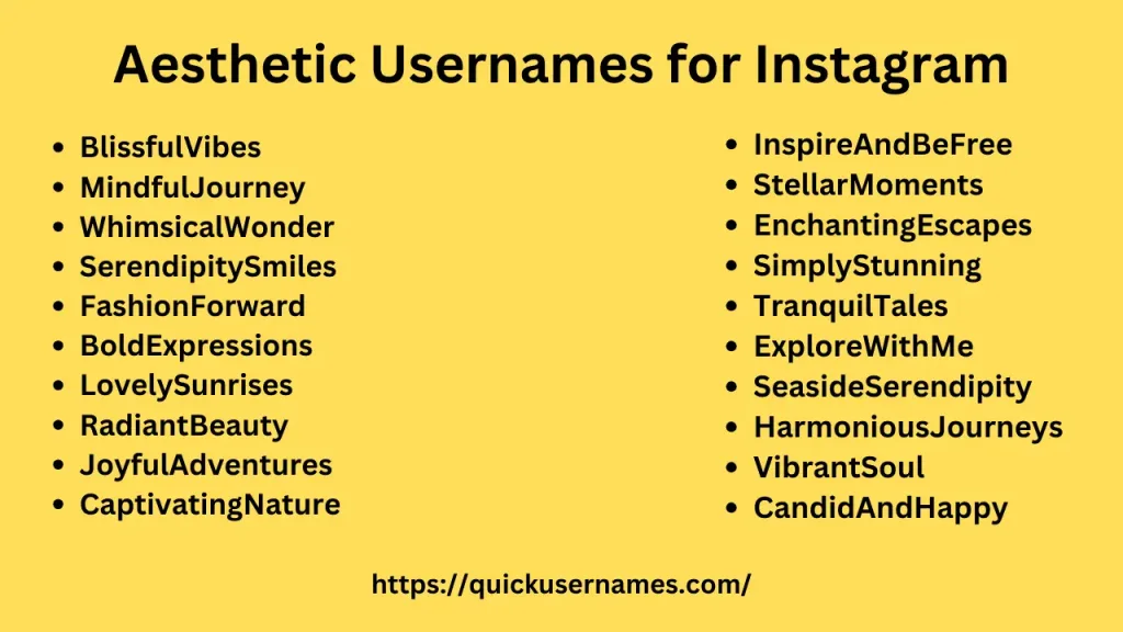 Aesthetic Private Usernames for Instagram, FashionForward