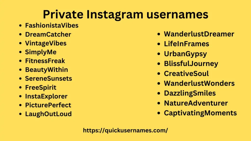 Private Instagram Usernames, FashionistaVibes