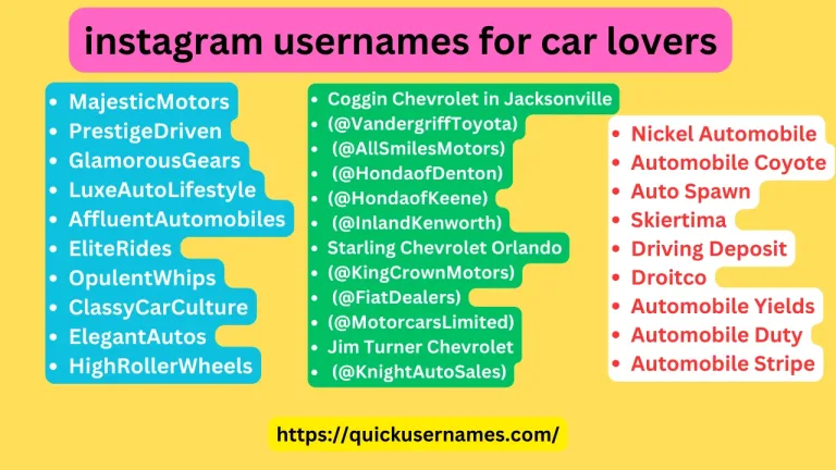 600+ Best Instagram Usernames for Car Lovers
