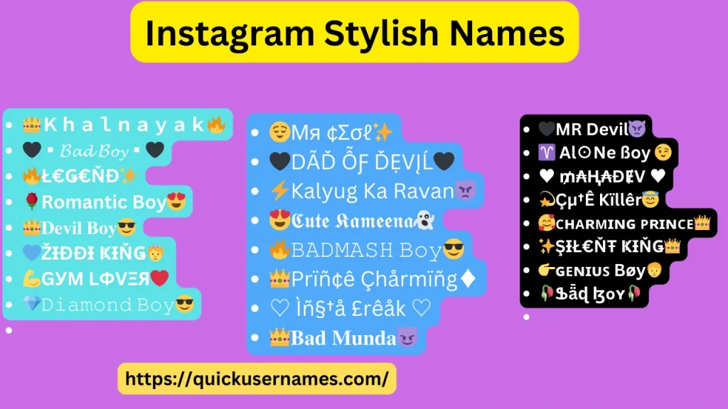 Instagram Name Style, example stylish star and peace dude