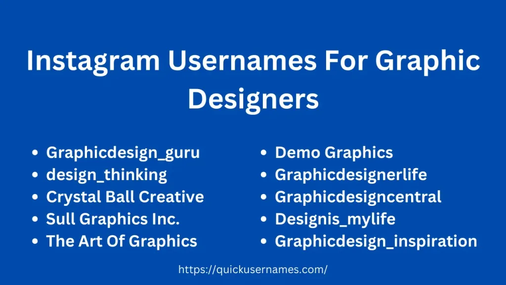 Instagram Usernames For Graphic Designers